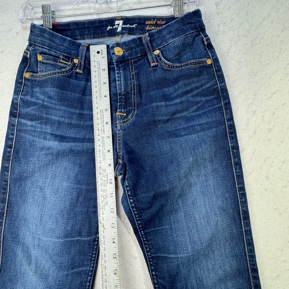 7 For All Mankind Kimmie Bootcut Jeans Womens 28 Dark Mid Rise Stretch Denim